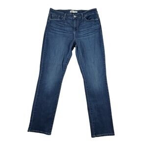 Levi's Jeans Womens 14M (34x30) Signature Mid-Rise Straight‎ Blue Stretch